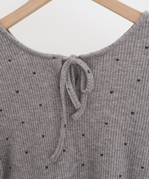 flower(フラワー)の「ハートリブトップ2(Tシャツ/カットソー・レディース・グレー/アイボリー・FREE)」の21枚目の写真