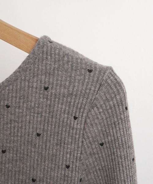 flower(フラワー)の「ハートリブトップ2(Tシャツ/カットソー・レディース・グレー/アイボリー・FREE)」の22枚目の写真