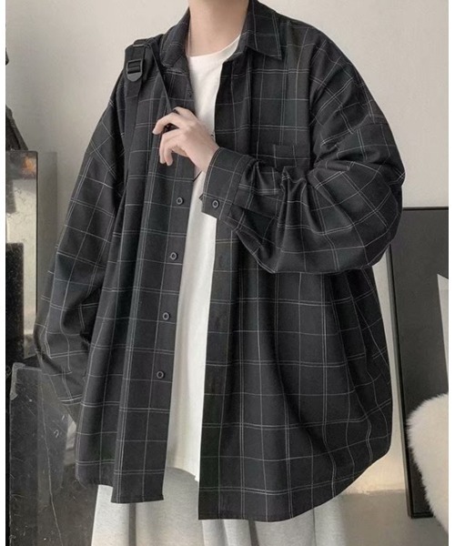 Sakka(サッカ)の「チェックビッグシャツ(シャツ/ブラウス・メンズ・ブルー/グレー/ブラック・XX-LARGE/X-LARGE/LARGE/MEDIUM)」の2枚目の写真