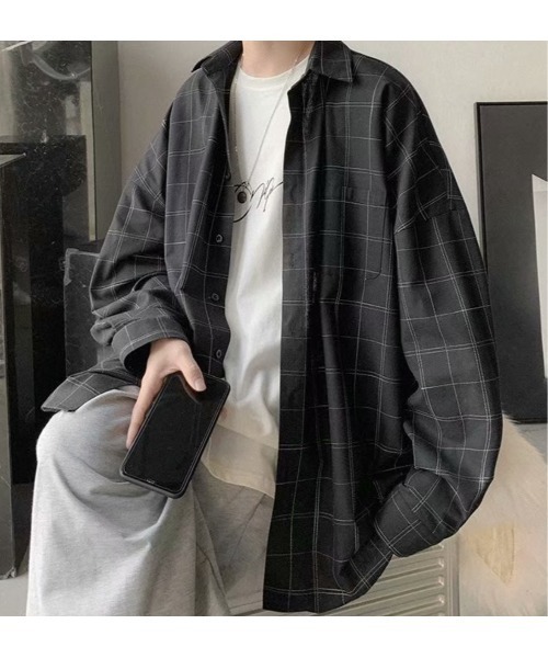 Sakka(サッカ)の「チェックビッグシャツ(シャツ/ブラウス・メンズ・ブルー/グレー/ブラック・XX-LARGE/X-LARGE/LARGE/MEDIUM)」の19枚目の写真