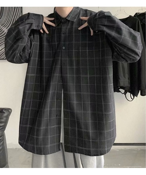 Sakka(サッカ)の「チェックビッグシャツ(シャツ/ブラウス・メンズ・ブルー/グレー/ブラック・XX-LARGE/X-LARGE/LARGE/MEDIUM)」の5枚目の写真
