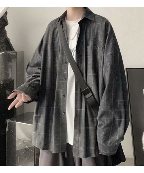Sakka(サッカ)の「チェックビッグシャツ(シャツ/ブラウス・メンズ・ブルー/グレー/ブラック・XX-LARGE/X-LARGE/LARGE/MEDIUM)」の10枚目の写真