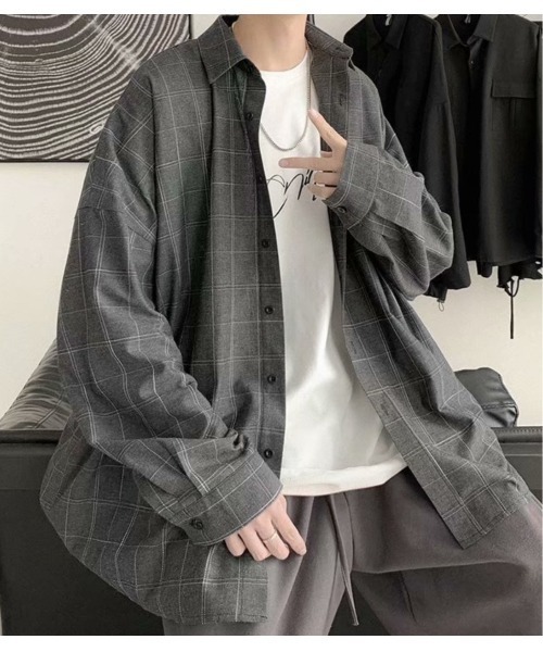 Sakka(サッカ)の「チェックビッグシャツ(シャツ/ブラウス・メンズ・ブルー/グレー/ブラック・XX-LARGE/X-LARGE/LARGE/MEDIUM)」の6枚目の写真