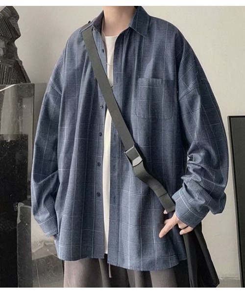 Sakka(サッカ)の「チェックビッグシャツ(シャツ/ブラウス・メンズ・ブルー/グレー/ブラック・XX-LARGE/X-LARGE/LARGE/MEDIUM)」の12枚目の写真