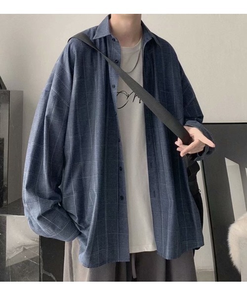 Sakka(サッカ)の「チェックビッグシャツ(シャツ/ブラウス・メンズ・ブルー/グレー/ブラック・XX-LARGE/X-LARGE/LARGE/MEDIUM)」の13枚目の写真