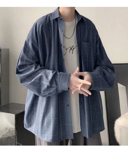Sakka(サッカ)の「チェックビッグシャツ(シャツ/ブラウス・メンズ・ブルー/グレー/ブラック・XX-LARGE/X-LARGE/LARGE/MEDIUM)」の15枚目の写真