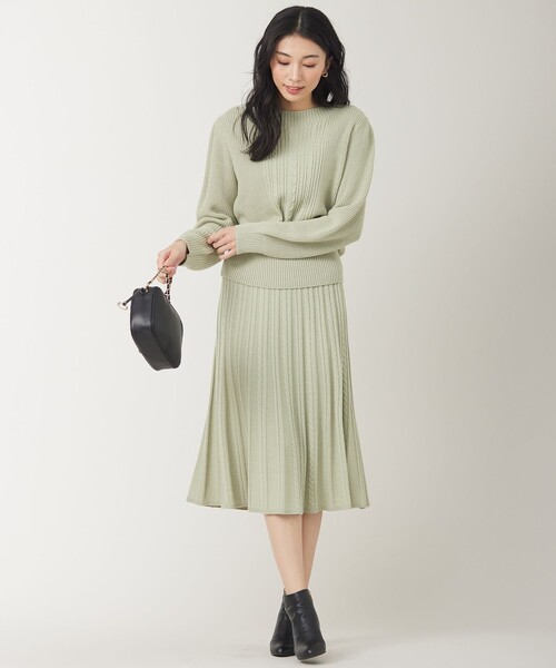 ANY SIS（エニィスィス）の「【セットアップ対応】スフレケーブルニット スカート（スカート・レディース・ライトグレー系/アイボリー系/ネイビー系/ライトグリーン系/ピンク系/スカイブルー系・2）」の16枚目の写真