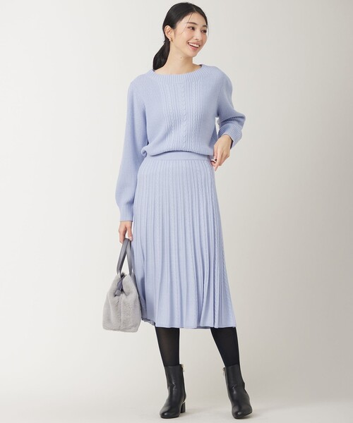 ANY SIS（エニィスィス）の「【セットアップ対応】スフレケーブルニット スカート（スカート・レディース・ライトグレー系/アイボリー系/ネイビー系/ライトグリーン系/ピンク系/スカイブルー系・2）」の17枚目の写真