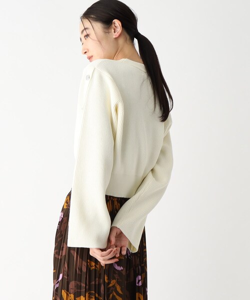 OPAQUE.CLIP(オペークドットクリップ)の「◆【大草直子さんコラボ】2way袖ボタンニット(ニット/セーター・レディース・ブラック/オフホワイト/ダークオレンジ・38/40/36)」の10枚目の写真