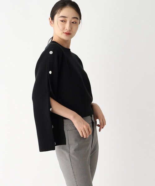 OPAQUE.CLIP(オペークドットクリップ)の「◆【大草直子さんコラボ】2way袖ボタンニット(ニット/セーター・レディース・ブラック/オフホワイト/ダークオレンジ・38/40/36)」の14枚目の写真