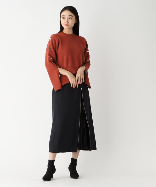 OPAQUE.CLIP(オペークドットクリップ)の「◆【大草直子さんコラボ】2way袖ボタンニット(ニット/セーター・レディース・ブラック/オフホワイト/ダークオレンジ・38/40/36)」の16枚目の写真