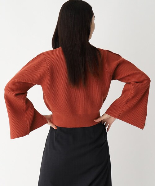 OPAQUE.CLIP(オペークドットクリップ)の「◆【大草直子さんコラボ】2way袖ボタンニット(ニット/セーター・レディース・ブラック/オフホワイト/ダークオレンジ・38/40/36)」の20枚目の写真