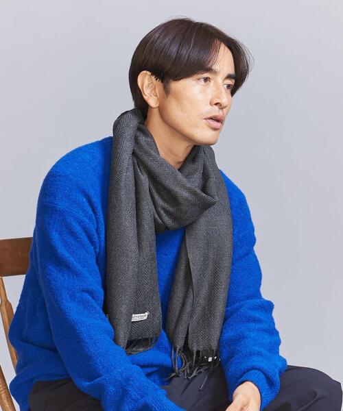 BEAUTY&YOUTH UNITED ARROWS（ビューティーアンドユースユナイテッドアローズ）の「ヘリンボーン ストール（ストール/ショール・メンズ・ダークグレー/モカ/マスタード・FREE）」の5枚目の写真