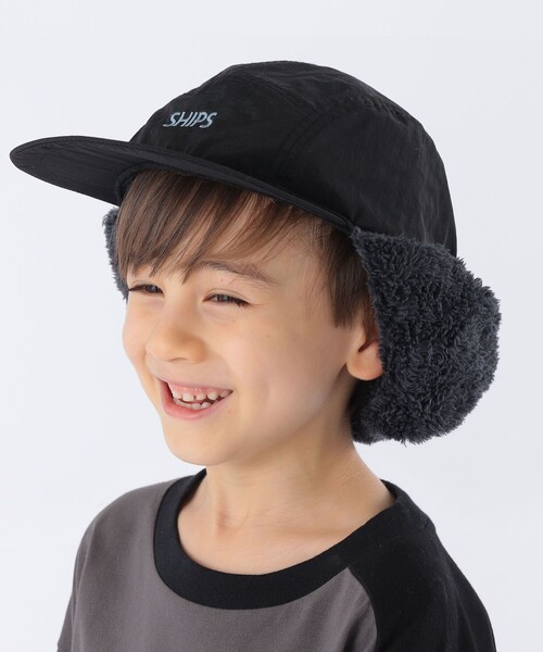 SHIPS(シップス)の「SHIPS KIDS:フライト キャップ(キャップ・キッズ・カーキ/ブラック・MEDIUM/LARGE)」の1枚目の写真