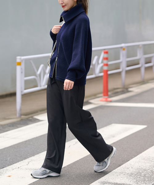 JOURNAL STANDARD（ジャーナルスタンダード）の「《追加2》ウールライクストレッチワイドパンツ（スラックス・レディース・チャコールグレー/アイボリー/ブラック/ブラウン・40/38/36/34）」の3枚目の写真