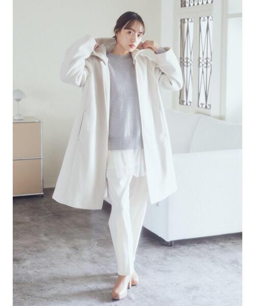 earth music&ecology（アースミュージックアンドエコロジー）の「2Wayフードコート(ミドル)（その他アウター・レディース・ブラック/杢グレー/キャメル/その他8・M/L）」の15枚目の写真