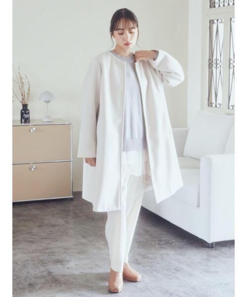 earth music&ecology（アースミュージックアンドエコロジー）の「2Wayフードコート(ミドル)（その他アウター・レディース・ブラック/杢グレー/キャメル/その他8・M/L）」の19枚目の写真