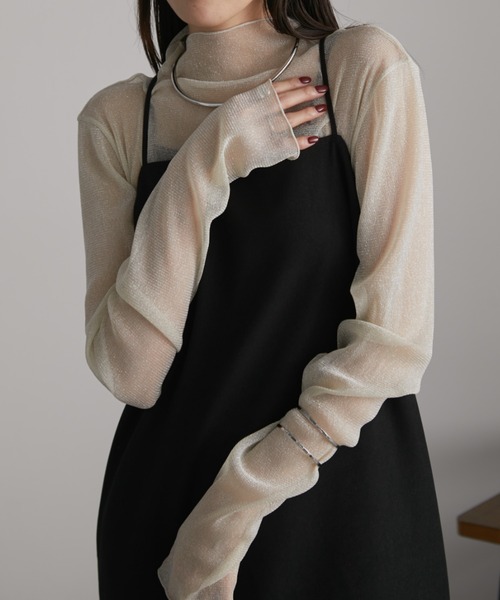 Aunt Marie's（アントマリーズ）の「ラメタートルシアートップス（Tシャツ/カットソー・レディース・グレー/アイボリー/ブラック/ピンク/グリーン・FREE）」の21枚目の写真