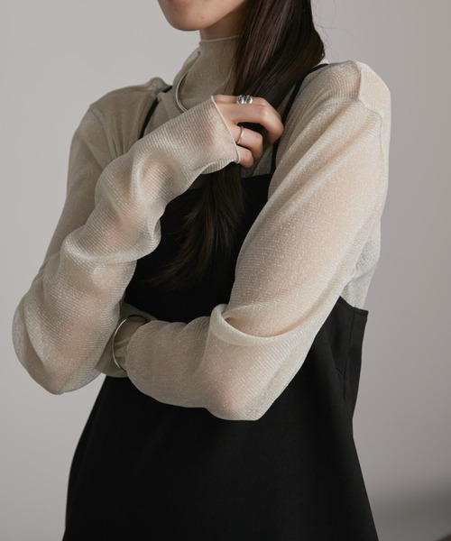 Aunt Marie's（アントマリーズ）の「ラメタートルシアートップス（Tシャツ/カットソー・レディース・グレー/アイボリー/ブラック/ピンク/グリーン・FREE）」の22枚目の写真