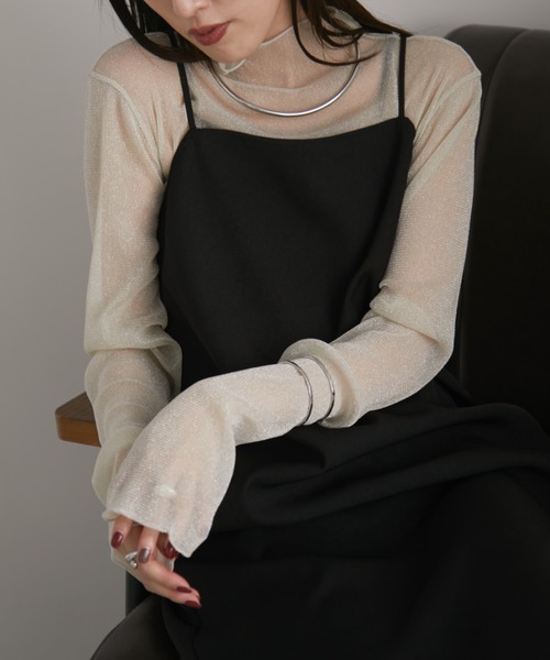 Aunt Marie's（アントマリーズ）の「ラメタートルシアートップス（Tシャツ/カットソー・レディース・グレー/アイボリー/ブラック/ピンク/グリーン・FREE）」の19枚目の写真