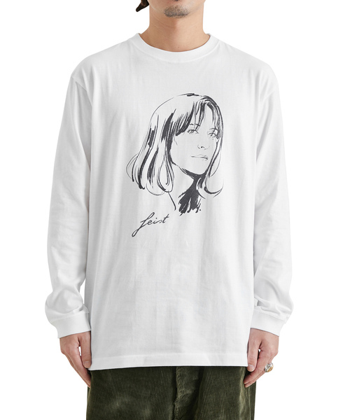 bonjour records(ボンジュールレコーズ)の「【Stephane Manel/ステファンマネル】 F L/S TEE FロングスリーブTシャツ(Tシャツ/カットソー・メンズ・チャコールグレー/ホワイト・S/M/XL/L)」の1枚目の写真