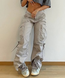 サイドベルトミリタリーワイドカーゴパンツ ルーズシルエット