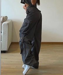 サイドベルトミリタリーワイドカーゴパンツ ルーズシルエット