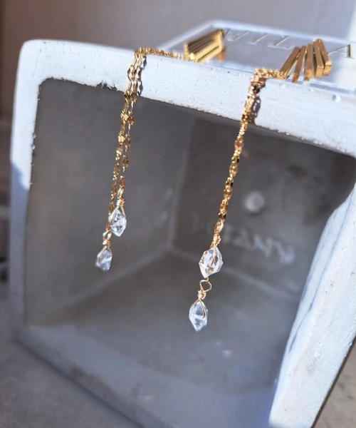 CERCA(チェルカ)の「MILIA/Herkimer diamond ハーキマーダイヤモンド ピアス(ピアス(両耳用)・レディース・ゴールド・FREE)」の5枚目の写真