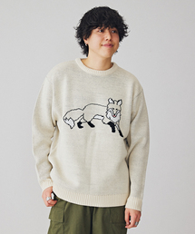 【THE FOX/ザフォックス】 別注 ジャガードフォックスニット