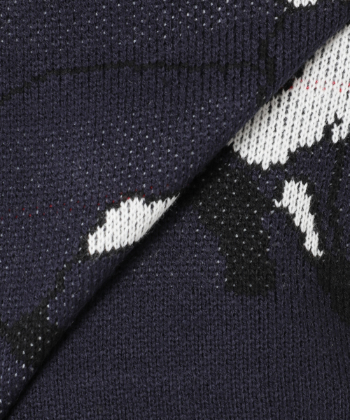 B.C STOCK(ベーセーストック)の「【THE FOX/ザフォックス】 別注 ジャガードフォックスニット(ニット/セーター・メンズ・ネイビー/ベージュ・MEDIUM/LARGE)」の14枚目の写真