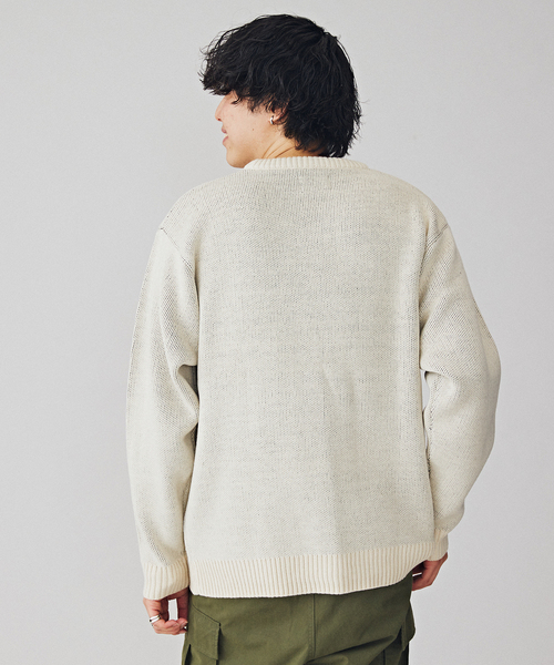 B.C STOCK(ベーセーストック)の「【THE FOX/ザフォックス】 別注 ジャガードフォックスニット(ニット/セーター・メンズ・ネイビー/ベージュ・MEDIUM/LARGE)」の17枚目の写真