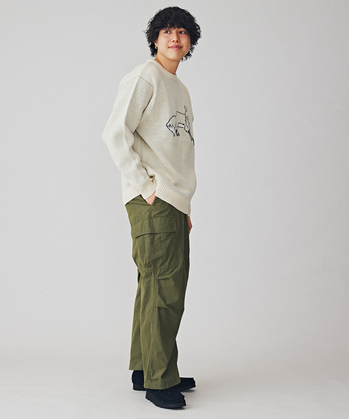 B.C STOCK(ベーセーストック)の「【THE FOX/ザフォックス】 別注 ジャガードフォックスニット(ニット/セーター・メンズ・ネイビー/ベージュ・MEDIUM/LARGE)」の20枚目の写真