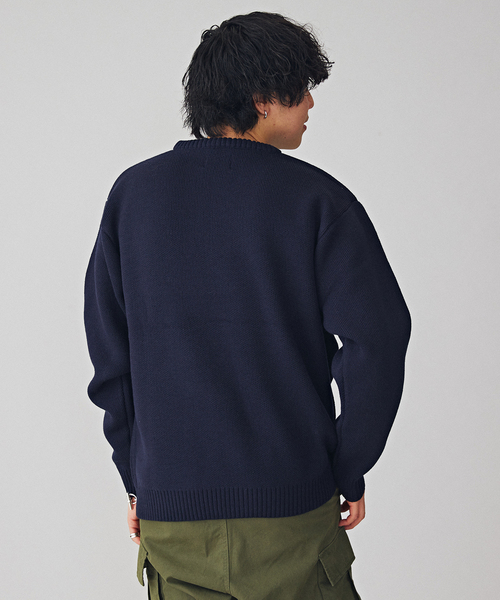 B.C STOCK(ベーセーストック)の「【THE FOX/ザフォックス】 別注 ジャガードフォックスニット(ニット/セーター・メンズ・ネイビー/ベージュ・MEDIUM/LARGE)」の22枚目の写真