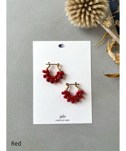 tone（トーン）の「【jebi】天然石のフープピアス（チタンポスト）(MA)（ピアス（両耳用）・レディース・ライトブルー/パープル/ネイビー/ピンク/ホワイト/レッド/ボルドー/イエロー/ブラック/グレー/ターコイズブルー/ブルー系その他/グリーン/ブラウン・FREE）」の13枚目の写真