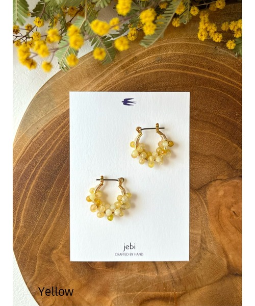 tone（トーン）の「【jebi】天然石のフープピアス（チタンポスト）(MA)（ピアス（両耳用）・レディース・ライトブルー/パープル/ネイビー/ピンク/ホワイト/レッド/ボルドー/イエロー/ブラック/グレー/ターコイズブルー/ブルー系その他/グリーン/ブラウン・FREE）」の11枚目の写真