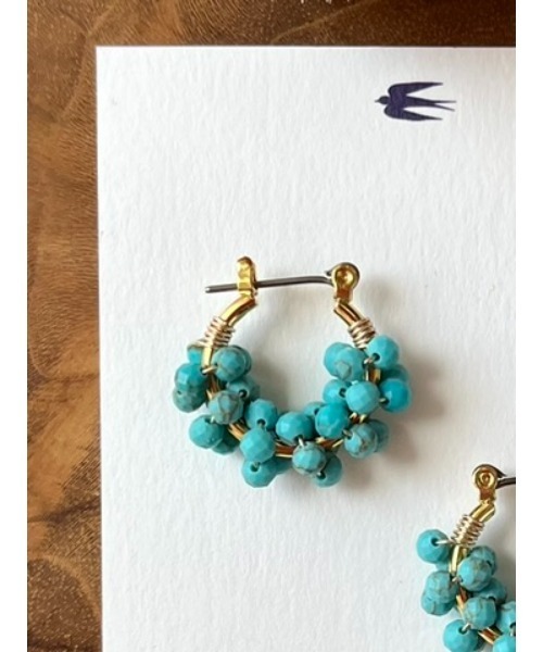 tone（トーン）の「【jebi】天然石のフープピアス（チタンポスト）(MA)（ピアス（両耳用）・レディース・ライトブルー/パープル/ネイビー/ピンク/ホワイト/レッド/ボルドー/イエロー/ブラック/グレー/ターコイズブルー/ブルー系その他/グリーン/ブラウン・FREE）」の20枚目の写真