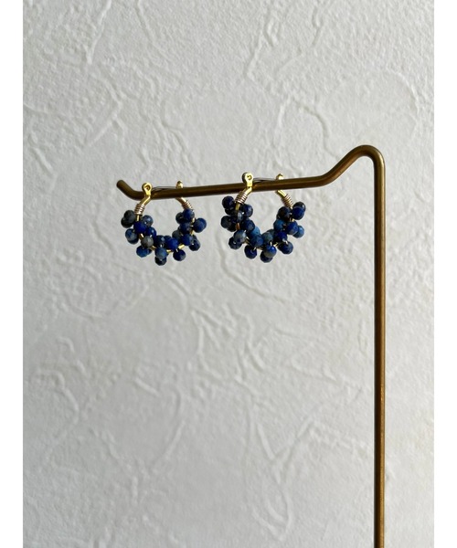 tone（トーン）の「【jebi】天然石のフープピアス（チタンポスト）(MA)（ピアス（両耳用）・レディース・ライトブルー/パープル/ネイビー/ピンク/ホワイト/レッド/ボルドー/イエロー/ブラック/グレー/ターコイズブルー/ブルー系その他/グリーン/ブラウン・FREE）」の21枚目の写真