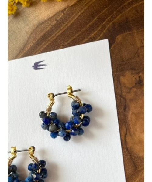 tone（トーン）の「【jebi】天然石のフープピアス（チタンポスト）(MA)（ピアス（両耳用）・レディース・ライトブルー/パープル/ネイビー/ピンク/ホワイト/レッド/ボルドー/イエロー/ブラック/グレー/ターコイズブルー/ブルー系その他/グリーン/ブラウン・FREE）」の22枚目の写真