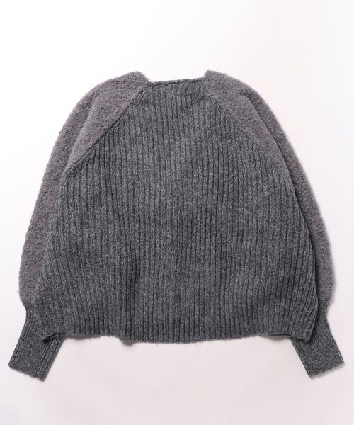 REAL CUBE（リアルキューブ）の「リングヤーンウール混カーディガン（カーディガン/ボレロ・レディース・ベージュ/ライム/チャコールグレー/アイボリー・M）」の12枚目の写真