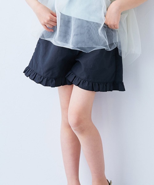 水はじく】撥水ナイロン 裾フリルショートパンツ(水陸両用)(その他 水はじく】撥水ナイロン 裾フリルショートパンツ(水陸両用)(その他