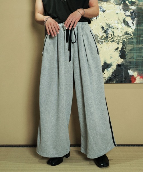 【セール】U.S. POLO ASSN. / ユーエスポロアッスン 別注 コラボ オーバーサイズ 総ゴム ライン配色 トラックパンツ（その他パンツ）｜U.S. POLO ASSN.（ユーエスポロアッスン）