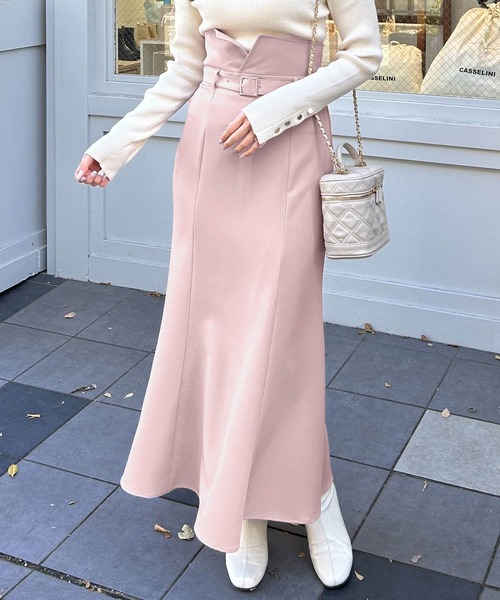 INGNI（イング）の「2way共ベルト付マーメイドスカート（スカート・レディース・アイボリー/ブラック/グレー/ピンク・FREE）」の4枚目の写真