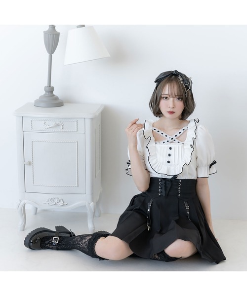 DearMyLove(ディアマイラブ)の「レースクロスバラメイドブラウス(シャツ/ブラウス・レディース・ホワイト/レッド/ブラック・X-LARGE/LARGE/MEDIUM/XX-LARGE)」の10枚目の写真