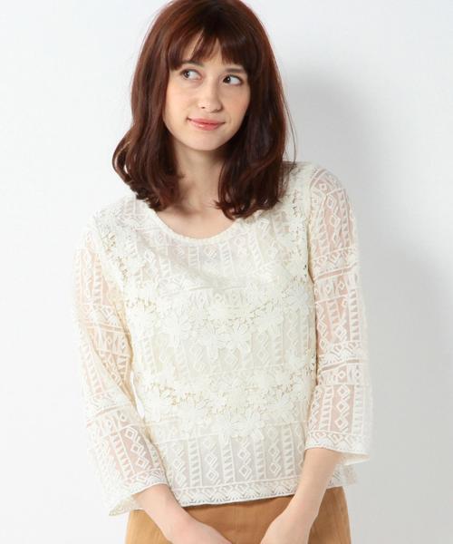 Another Edition（アナザーエディション）の「レース＆レースプルオーバー/AEFC 　LACE & LACE  PO◆（シャツ/ブラウス・レディース・オフホワイト/ベージュ・ﾌﾘ-）」の16枚目の写真