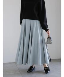 タフタロングフレアスカート