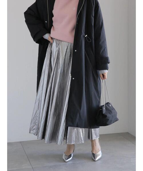 Te chichi（テチチ）の「タフタロングフレアスカート（スカート・レディース・ブラック/シルバー/サックスブルー/オフホワイト・F）」の4枚目の写真