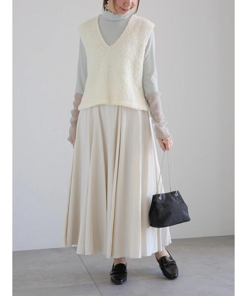 Te chichi（テチチ）の「タフタロングフレアスカート（スカート・レディース・ブラック/シルバー/サックスブルー/オフホワイト・F）」の9枚目の写真