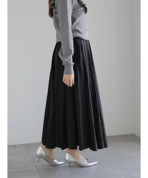 Te chichi（テチチ）の「タフタロングフレアスカート（スカート・レディース・ブラック/シルバー/サックスブルー/オフホワイト・F）」の17枚目の写真