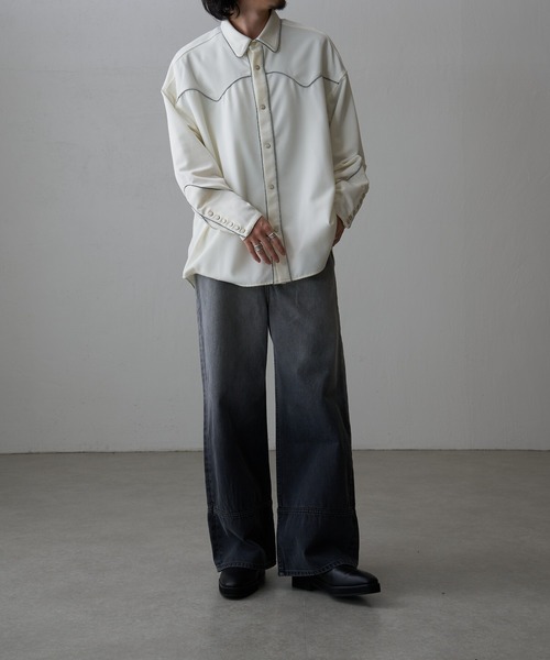 Lui's（ルイス）の「サテンパイピングシャツ（シャツ/ブラウス）」 - WEAR
