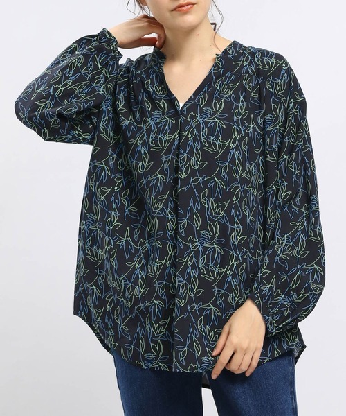 GLOBAL WORK Smile Seed Store（グローバルワーク スマイルシードストア）の「レーヨンスキッパーブラウス長袖/176128（シャツ/ブラウス・レディース・ブルー系その他/グレー系その他/ホワイト系その他/ホワイト系その他3/ホワイト系その他2/ブルー系その他7/ホワイト系その他5/ホワイト系その他7/ブラック系その他・MEDIUM/LARGE/SMALL/X-LARGE）」の9枚目の写真